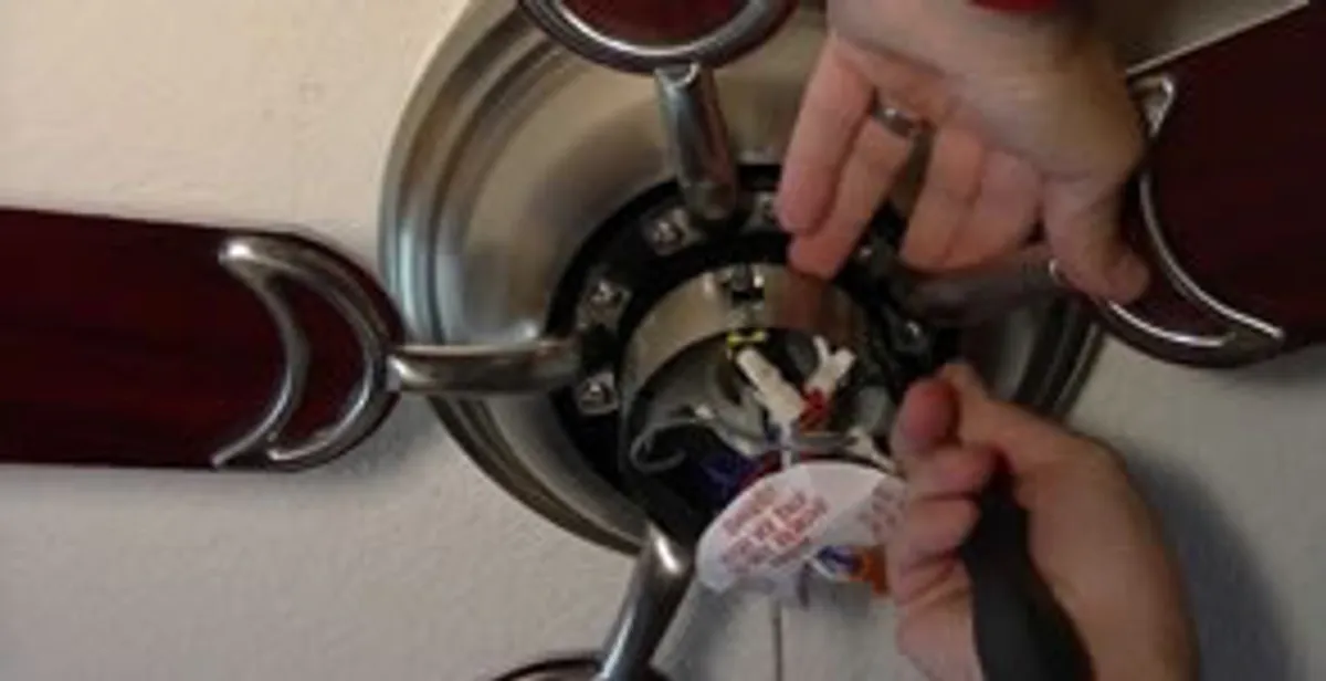 Ceiling fan installation with electrical wiring and mounting by professional electrician in San Francisco, CA