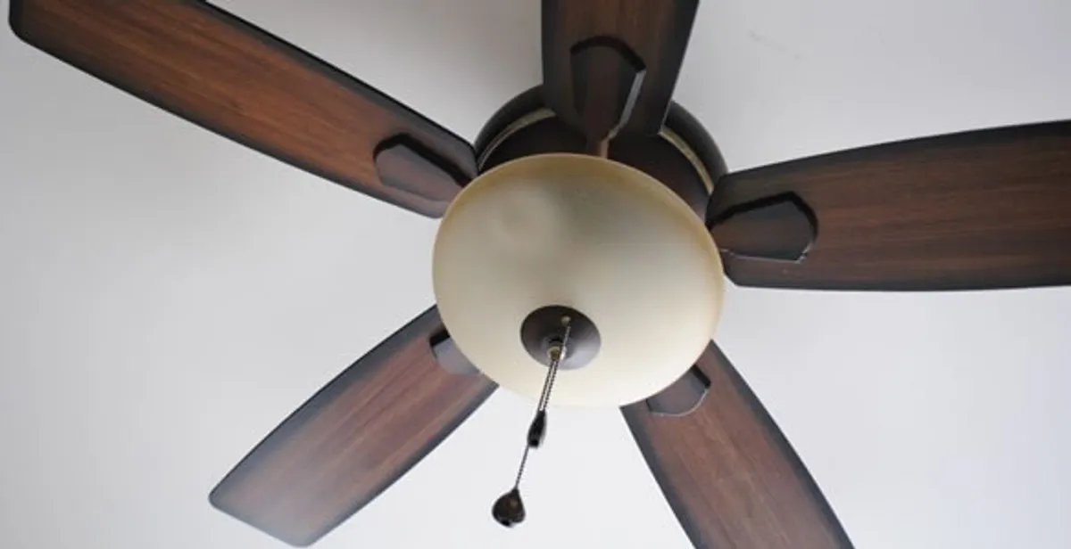 Fully installed ceiling fan with balanced blades and light fixture in San Francisco, CA