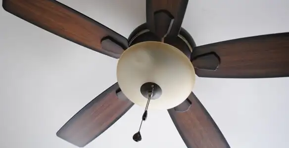 Fully installed ceiling fan with balanced blades and light fixture in San Francisco, CA