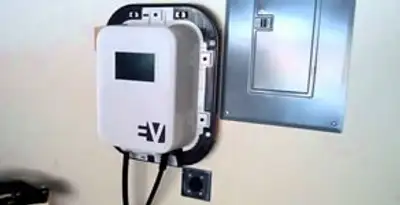 Electric car charger installation with wall-mounted EV charging station in San Francisco, CA