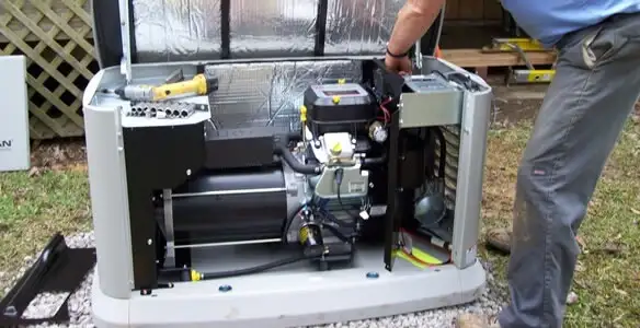 generator installation service showing technician connecting and configuring generator components in San Francisco, CA