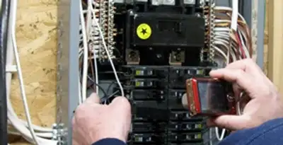 Home electrical inspection of circuit breaker panel by licensed electrician in San Francisco, CA