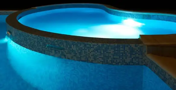 pool light installation and repair services highlighting illuminated pool interior lighting in San Francisco, CA